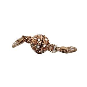Rose Gold Tone Pave Round Crystal Round Magnetic Connection ball for clasps